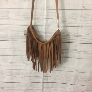Mini fringe boho camel women’s bag
